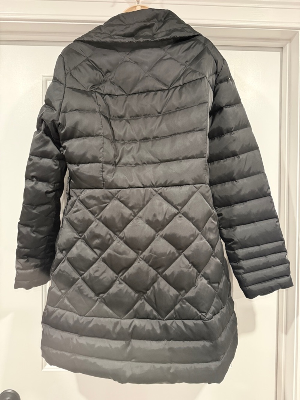 Laundry By Shelli Segal Women's Quilted Long Puffer Coat in Charcoal - Picture 5 of 7
